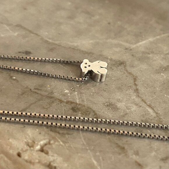 Signed TOUS Iconic Bear Sterling Silver 925 Sweet Dolls Bear Pendant Necklace - Picture 6 of 16